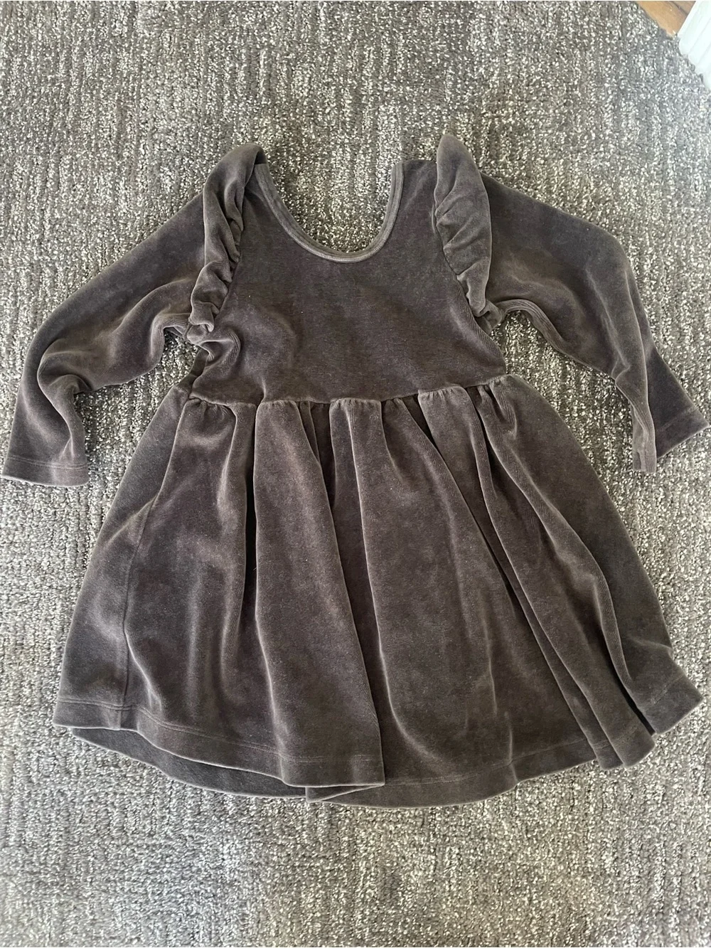 Monica + Andy Velvet Long-Sleeve Kids Dress